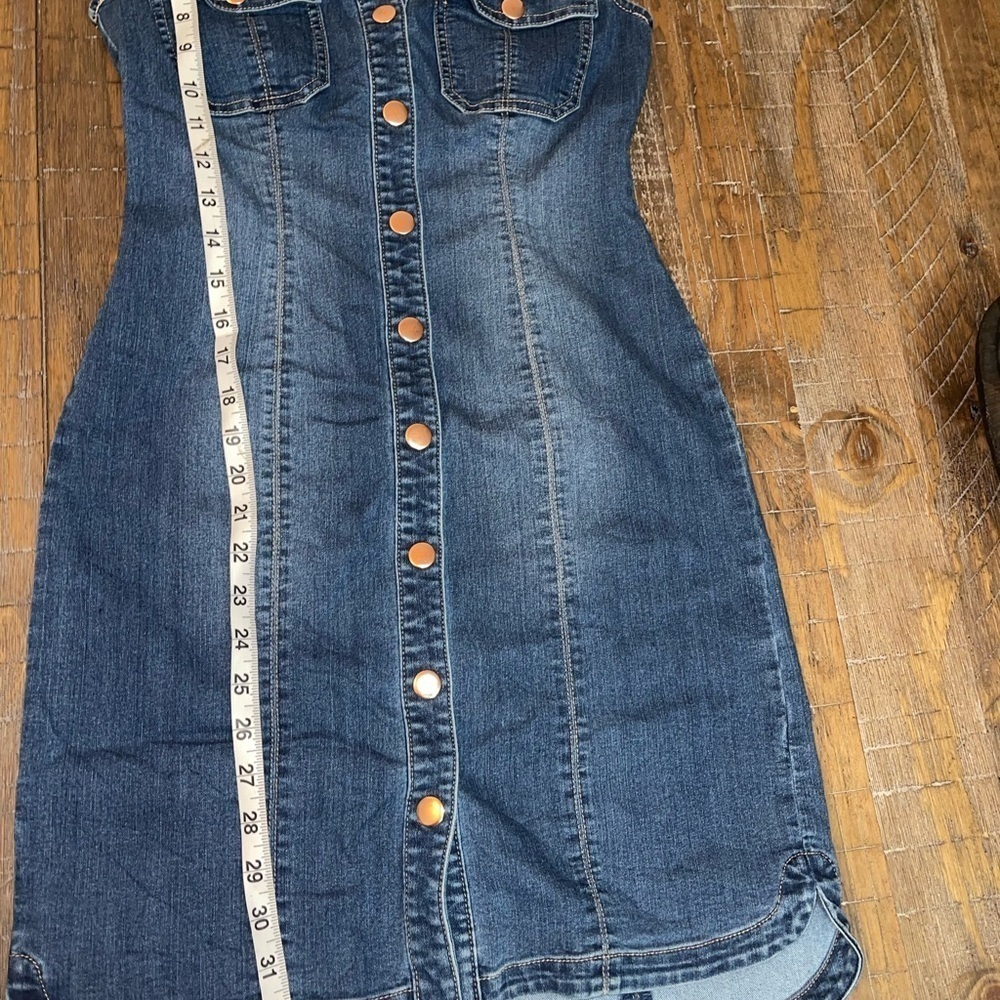 Denim button down dress - image 7